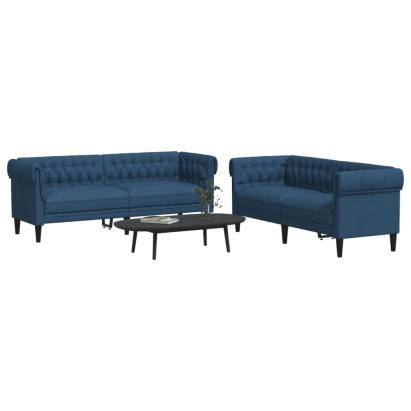 Set canapele, 2 piese, albastru, material textil GartenMobel Dekor
