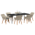 Set de dining 7 pcs Gri deschis și Negru mare GartenMobel Dekor
