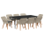 Set de dining 9 pcs Gri deschis și Negru mare GartenMobel Dekor