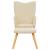 Scaun de relaxare cu taburet, crem, textil GartenMobel Dekor