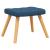 Scaun de relaxare cu taburet, albastru, textil GartenMobel Dekor