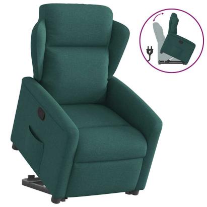 Fotoliu rabatabil ridicare pe verticală, verde închis, textil GartenMobel Dekor
