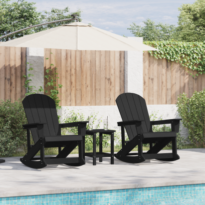 Set de lounge pentru grădină 3 pcs Negru Mediu 38 x 38 x 46 cm GartenMobel Dekor