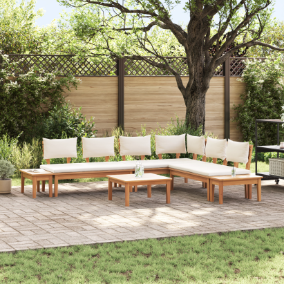 Set de Bănci pentru Grădină 4 pcs Maro și Crem 2 locuri Mediu GartenMobel Dekor