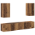 Set comodă TV 4 pcs Lemn vechi 160 x 30 x 30 cm Lemn compozit GartenMobel Dekor