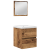Set de mobilier pentru baie 3 pcs Stejar Artisan și Alb Mediu GartenMobel Dekor