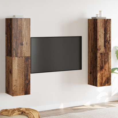 Set comodă TV 4 pcs Lemn vechi 30.5 x 30 x 60 cm Lemn compozit GartenMobel Dekor