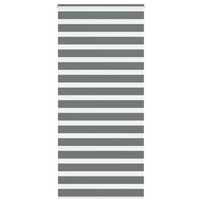 Jaluzea tip zebra gri închis lățime țesătură 90,9 cm poliester GartenMobel Dekor