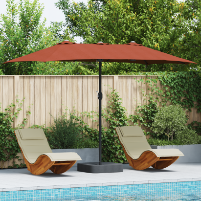 Parasol de Grădină Terracota 385 x 209 x 244 cm țesătură GartenMobel Dekor