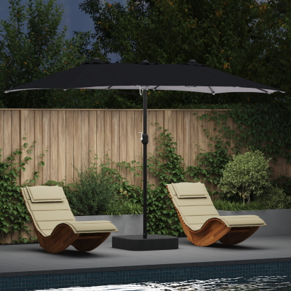 Parasol de Grădină Antracit 385 x 209 x 244 cm țesătură GartenMobel Dekor