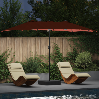 Parasol de Grădină Terracota 385 x 209 x 244 cm țesătură GartenMobel Dekor