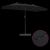 Parasol de Grădină Negru 385 x 209 x 244 cm țesătură GartenMobel Dekor