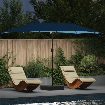 Parasol de Grădină albastru 385 x 209 x 244 cm țesătură GartenMobel Dekor