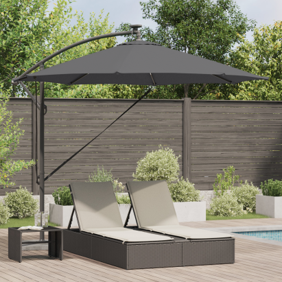 Parasol banana cu brațe cu blocare Antracit 294 x 294 x 248 cm GartenMobel Dekor