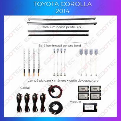 Lumini Ambientale Toyota Corolla 2014- set complet  control telefon sau sistem original CarStore Technology