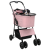 Carucior pentru Pisici Pliante Ajustabil Roz 81 x 47 x 99 cm GartenMobel Dekor