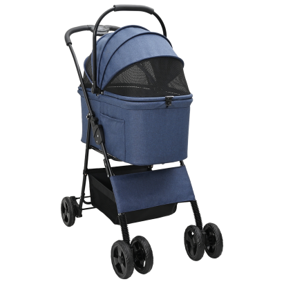 Carucior pentru Pisici Pliante albastru 81 x 47 x 99 cm GartenMobel Dekor
