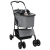 Carucior pentru Pisici Pliante Ajustabil Gri 81 x 47 x 99 cm GartenMobel Dekor