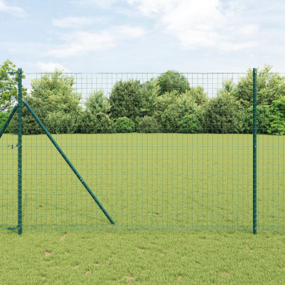 Stâlpi de Gard 2 pcs Verde 210 cm Oțel vopsit în pulbere GartenMobel Dekor