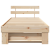 Cadru de pat cu sertar cu headboard cu depozitare Maro 75 x 190 cm Lemn de brad solid GartenMobel Dekor
