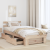 Cadru de pat cu sertar cu headboard cu depozitare Maro 75 x 190 cm Lemn de brad solid GartenMobel Dekor