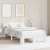 Cadru de pat cu headboard Alb 135 x 190 cm Lemn de brad solid GartenMobel Dekor