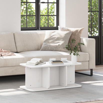 Masă de cafea Alb 80 x 39.5 x 33.5 cm Lemn de brad solid GartenMobel Dekor