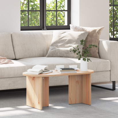 Masă de cafea natural 80 x 39.5 x 35 cm Lemn de brad solid GartenMobel Dekor