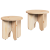 Set de măsuțe de cafea 2 pcs natural 39.5 x 39.5 x 30 cm GartenMobel Dekor