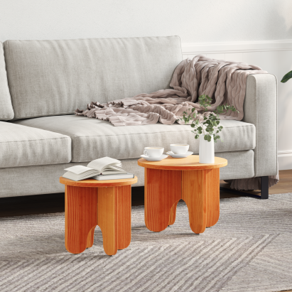 Set de măsuțe de cafea 2 pcs Maro ceruit 39.5 x 39.5 x 30 cm GartenMobel Dekor