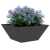 Ghiveci din plastic 5 pcs Negru 35 x 35 x 15 cm Oțel GartenMobel Dekor