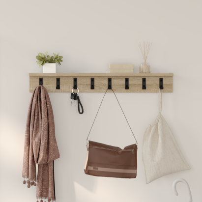 Răcător de paltoane montat pe perete cu raft Pe perete Stejar sonoma GartenMobel Dekor