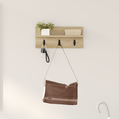 Răcător de paltoane montat pe perete cu raft Pe perete Stejar sonoma GartenMobel Dekor