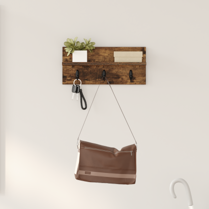 Răcător de paltoane montat pe perete cu raft Pe perete Stejar afumat GartenMobel Dekor