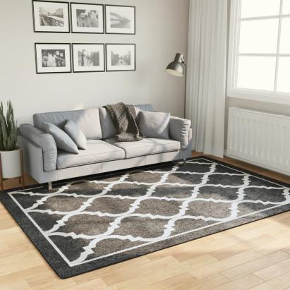 Covor lavabil anti-alunecare, alb și negru, 160x230 cm GartenMobel Dekor