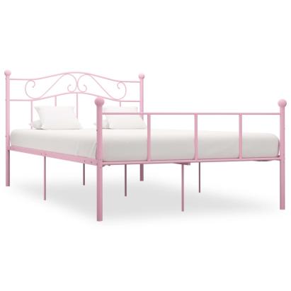Cadru de pat, roz, 160 x 200 cm, metal GartenMobel Dekor