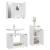 Set dulapuri de baie, 3 piese, alb, lemn prelucrat GartenMobel Dekor
