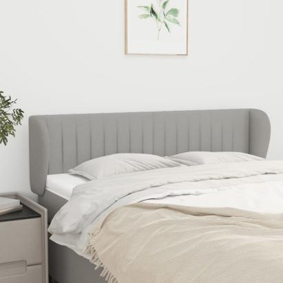 Tăblie de pat cu aripioare gri deschis 147x23x78/88 cm textil GartenMobel Dekor