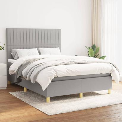 Pat continental, gri deschis, 140x200 cm, material textil GartenMobel Dekor
