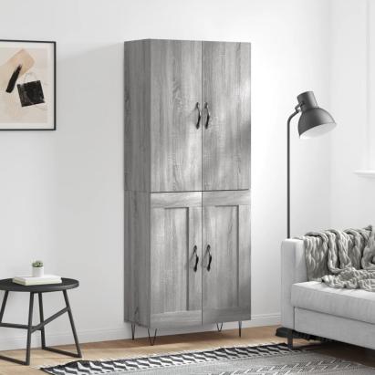 Dulap înalt, gri sonoma, 69,5x34x180 cm, lemn compozit GartenMobel Dekor