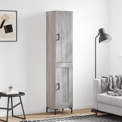 Dulap înalt, gri sonoma, 34,5x34x180 cm, lemn prelucrat GartenMobel Dekor