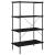 Unitate cu rafturi pe 4 niveluri, negru, 80x40x130 cm GartenMobel Dekor