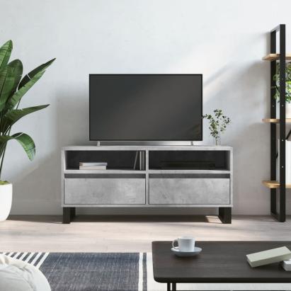 Comodă TV, gri beton, 100x34,5x44,5 cm, lemn prelucrat GartenMobel Dekor