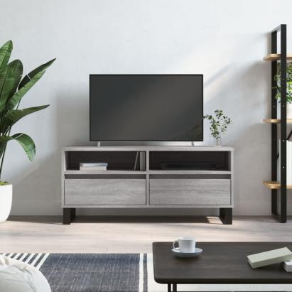 Comodă TV, gri sonoma, 100x34,5x44,5 cm, lemn prelucrat GartenMobel Dekor