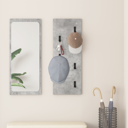 Răcător de paltoane montat pe perete Gri beton 30 x 1.5 x 80 cm GartenMobel Dekor