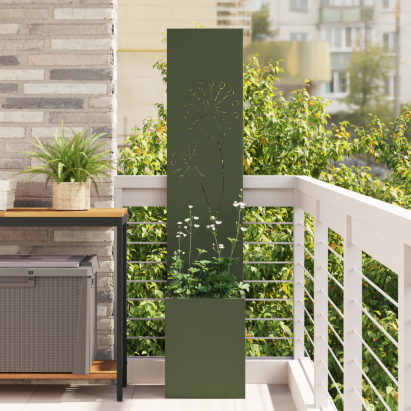 Ghiveci de Grădină cu Panou Decorativ Olivengrønn 32 x 140 cm GartenMobel Dekor