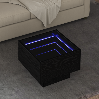 Masă laterală Stejar negru 40 x 40 x 30 cm Lemn compozit GartenMobel Dekor