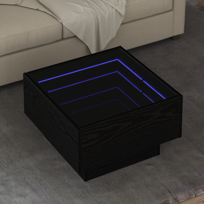 Masă de cafea Stejar negru 50 x 50 x 30 cm Lemn compozit GartenMobel Dekor