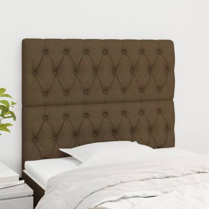 Tăblii de pat, 2 buc, maro închis, 100x7x78/88 cm, textil GartenMobel Dekor
