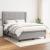 Pat box spring cu saltea, gri deschis, 140x190 cm, textil GartenMobel Dekor